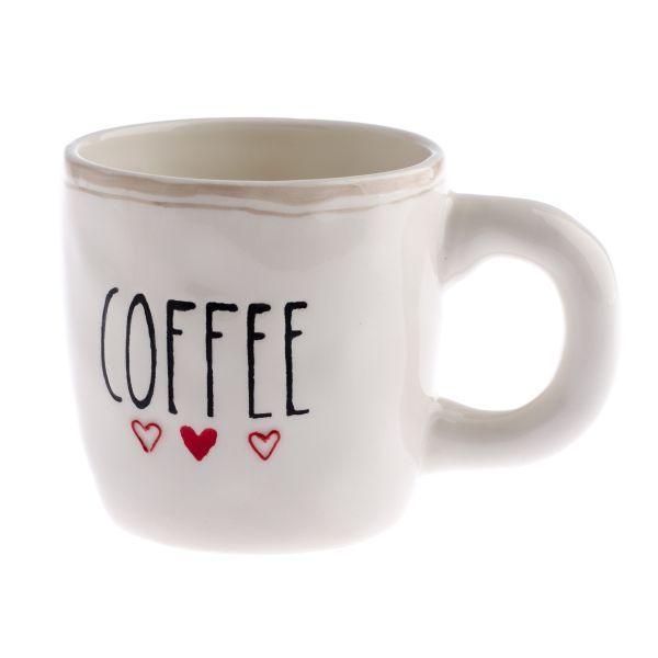 Šálka ručne zdobená nápisom Coffee